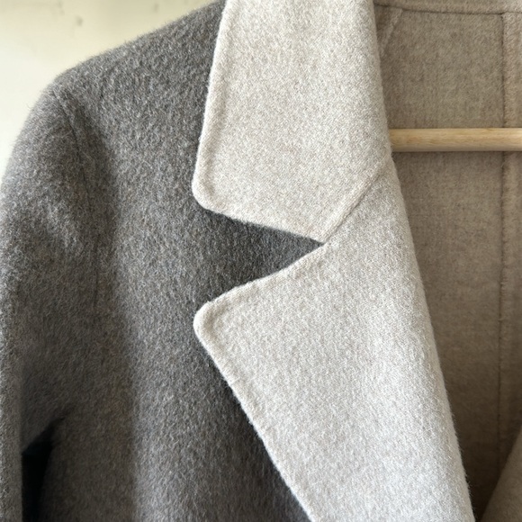 New Theory Sileena R Winsome open front spread collar reversible cashmere coat - Picture 6 of 16